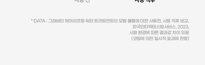 [카이스트특허기술] 그래비티 헤어리프팅 워터 트리트먼트 270ml 2입 기획 상세페이지 26